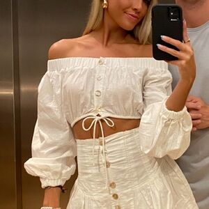 Off the shoulder sabo skirt top
